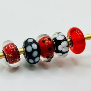 Ladybug Color Scheme Trollbead Set of 5